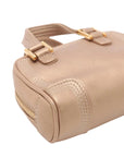 Pre-Loved Amazona Handbag Leather Mini with Gold Hardware, Metallic Beige