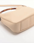 Pre-Loved Diana Bamboo Shoulder Bag Leather Medium with Gold Hardware, Beige