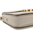 Pre-Loved Triomphe Shoulder Bag Leather Teen with Gold Hardware, Greige