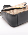 Pre-Loved GG Marmont Handbag Monogram Canvas Mini with Gold Hardware, Beige/Brown