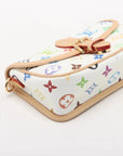 Pre-Loved Sologne (Murakami 20th Anniversary) Crossbody Bag Monogram Multicolore Coated Canvas Mini with Gold Hardware, White Multicolor