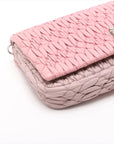 Pre-Loved Matelassé Crystal Shoulder Bag Quilted Leather Small with Silver Hardware, Pink