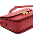 Pre-Loved Triomphe Shoulder Bag Leather Teen with Gold Hardware, Red
