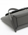 Pre-Loved Belt Bag Handbag Leather Micro with Gold Hardware, Gray