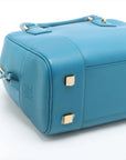 Pre-Loved Amazona Handbag Leather Small with Gold Hardware, Blue