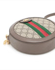 Pre-Loved Ophidia Round Mini Crossbody Bag Monogram Coated Canvas Mini with Gold Hardware, Beige Ebony