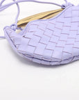 Pre-Loved Sardine Crossbody Bag Intrecciato Leather Mini with Gold Hardware, Lavender