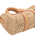 Pre-Loved Keepall XS Handbag Raffia XS with Gold Hardware, Natural Beige
