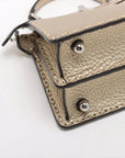 Pre-Loved Peekaboo Handbag Leather Mini with Silver Hardware, Gold
