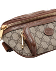 Pre-Loved GG Supreme Belt Bag Monogram Coated Canvas with Gold Hardware, Beige and Ebony
