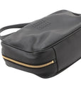 Pre-Loved Bowling Bag Handbag Leather with Gold Hardware, Black