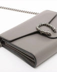 Pre-Loved Dionysus Super Mini Crossbody Bag Leather with Aged Silver Hardware, Gray