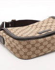 Pre-Loved GG Messenger Crossbody Bag Monogram Coated Canvas with Silver Hardware, Beige/Ebony