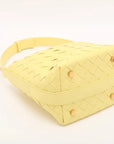 Pre-Loved Wallace Shoulder Bag Intrecciato Leather Small with Gold Hardware, Yellow