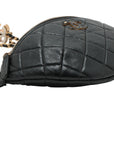 Pre-Loved Quilted Belt Bag Quilted Leather with Gold Hardware, Black