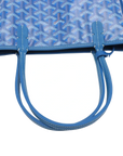 Pre-Loved Anjou Tote Goyardine Coated Canvas Mini with Silver Hardware, Blue