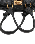 Pre-Loved Paddington Handbag Leather with Aged Gold Hardware, Black