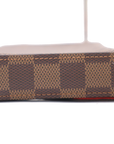 Pre-Loved Félicie Pochette Damier Canvas Coated with Gold Hardware, Brown