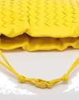Pre-Loved Intrecciato Bulb Shoulder Bag Intrecciato Leather Small with Gold Hardware, Yellow