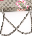 Pre-Loved Dionysus Blooms Shoulder Bag Monogram Coated Canvas Small with Aged Silver Hardware, Beige Ebony with Pink Floral