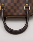 Pre-Loved Ribera MM Handbag Damier Coated Canvas MM with Gold Hardware, Brown