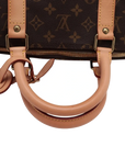 Pre-Loved Keepall Bandoulière Travel Bag Monogram Coated Canvas 55 with Gold Hardware, Brown
