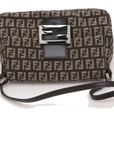Pre-Loved Mamma Baguette Shoulder Bag Zucchino Coated Canvas with Silver Hardware, Brown