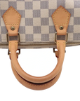 Pre-Loved Speedy Handbag Damier Coated Canvas 25 with Gold Hardware, Cream