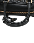 Pre-Loved Matelassé Bowling Bag Handbag Quilted Leather Mini with Gold Hardware, Black