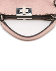 Pre-Loved Peekaboo Selleria Handbag Leather Mini with Silver Hardware, Pink