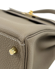Pre-Loved Kelly Handbag Leather 28 with Gold Hardware, Etoupe