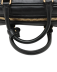 Pre-Loved Bowling Bag Handbag Leather Mini with Gold Hardware, Black