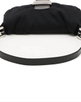 Pre-Loved Mamma Baguette Shoulder Bag Plain Canvas with Silver Hardware, Black