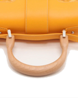 Pre-Loved Saïgon Handbag Goyardine Coated Canvas Mini with Silver Hardware, Yellow