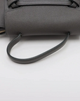 Pre-Loved Belt Bag Handbag Leather Micro with Gold Hardware, Grey