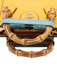 Pre-Loved Diana Bamboo Tote Leather Mini with Gold Hardware, Yellow