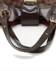 Pre-Loved Sistina Shoulder Bag Damier Coated Canvas GM with Gold Hardware, Brown