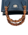 Pre-Loved Diana Bamboo Tote Leather Mini with Gold Hardware, Blue