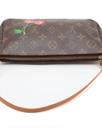 Pre-Loved Pochette Accessoires Cerises Pochette Monogram Coated Canvas with Gold Hardware, Brown
