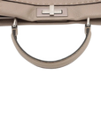 Pre-Loved Peekaboo Handbag Leather Regular with Silver Hardware, Taupe
