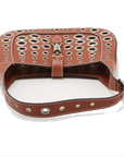 Pre-Loved Jackie Shoulder Bag Leather Small with Silver Hardware, Cognac Brown