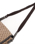 Pre-Loved GG Messenger Crossbody Bag Monogram Coated Canvas with Silver Hardware, Beige/Ebony