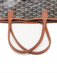 Pre-Loved Saint Louis Tote Goyardine Coated Canvas PM with Silver Hardware, Black/Brown