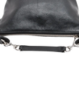 Pre-Loved Shoulder Bag Black Leather with Silver Hardware, Black