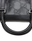 Pre-Loved GG Embossed Briefcase Leather with Silver Hardware, Black