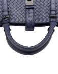 Pre-Loved Roma Tote Intrecciato Leather Medium with Gunmetal Hardware, Navy Blue