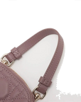 Pre-Loved Lady Dior Phone Holder Phone Holder Crossbody Bag Cannage Leather Small with Gold Hardware, Mauve Pink