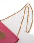 Pre-Loved Kate Tassel Shoulder Bag Leather Medium with Gold Hardware, Pink