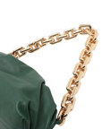 Pre-Loved The Chain Pouch Shoulder Bag Leather with Gold Hardware, Green