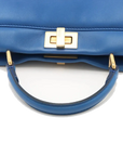 Pre-Loved Peekaboo Handbag Leather Mini with Gold Hardware, Blue